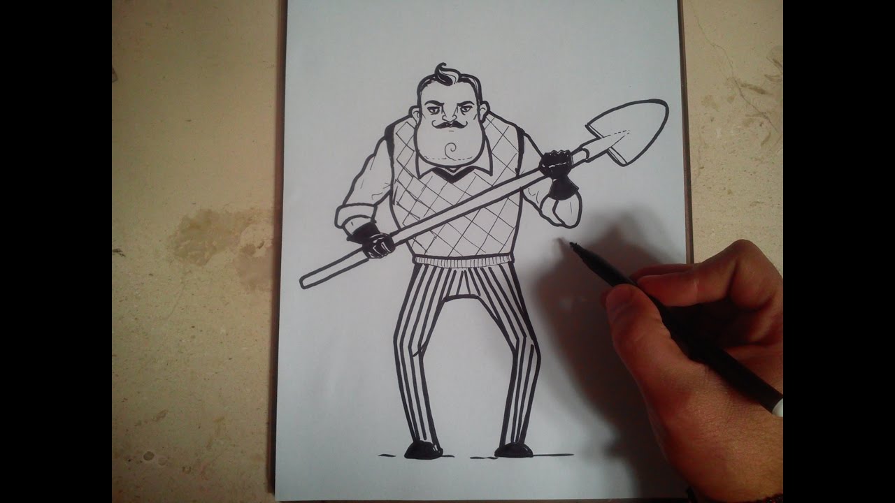1280x720 Como Dibujar Al Vecino De Hello Neighbor How To Draw Hello - Hello Neighbor Sketch