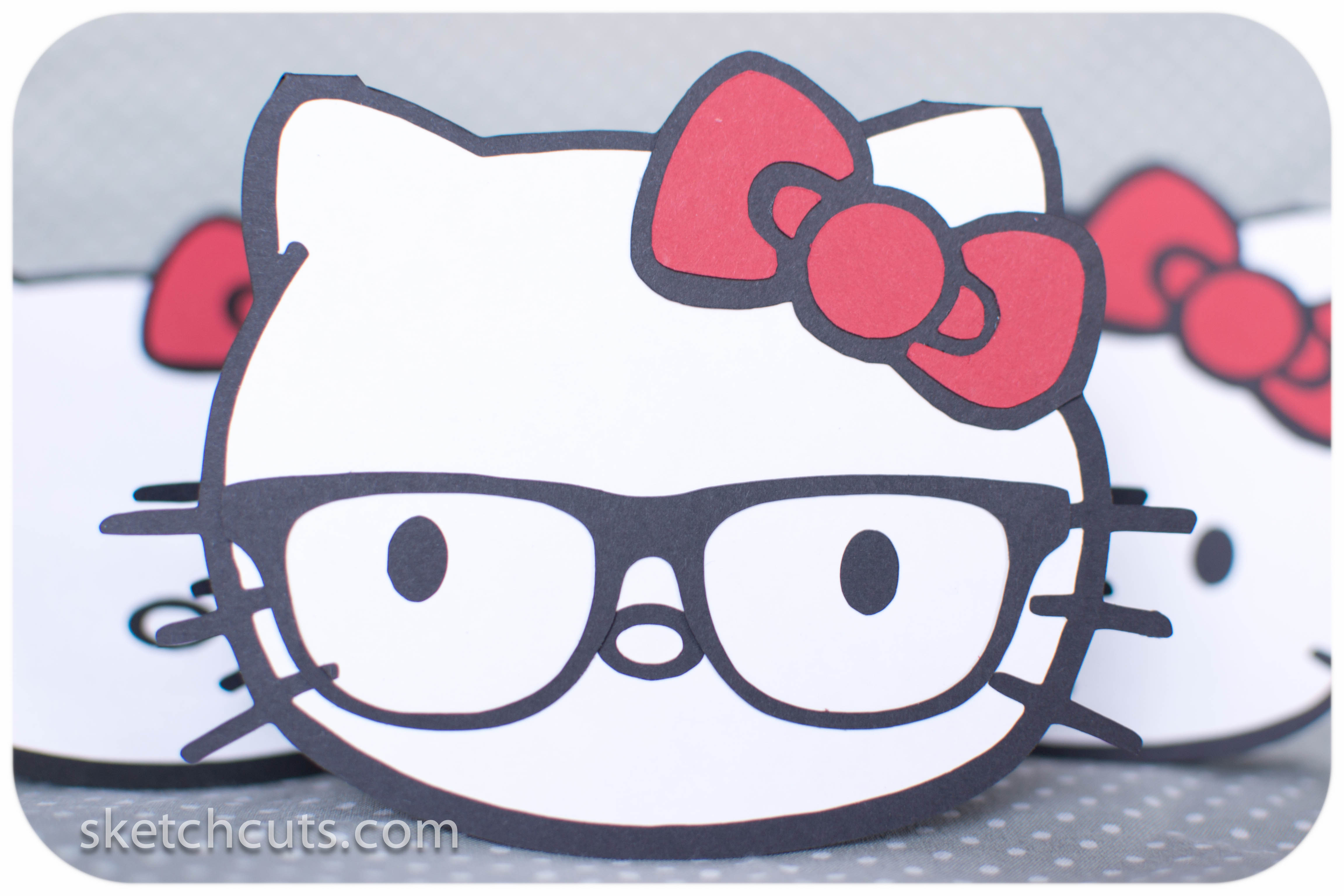 4608x3072 Hello Hipster Kitty! Sketch Cuts - Hello Sketch