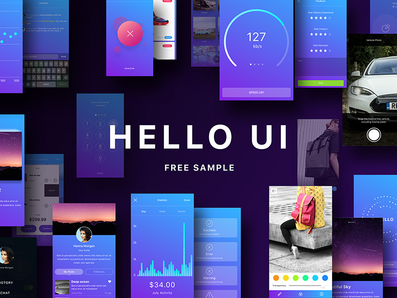 800x600 Hello Ui Kit Free Sample Freebie - Hello Sketch