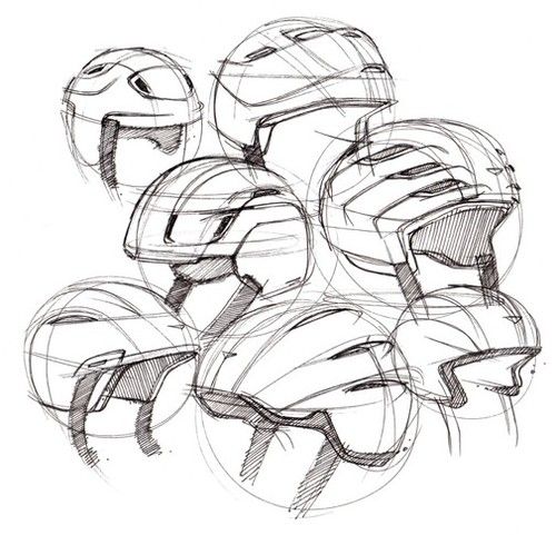 500x481 Industrial Design Sketching - Helmet Sketch
