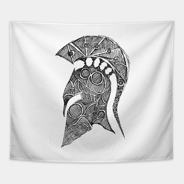 630x630 Spartan Helmet Sketch - Helmet Sketch