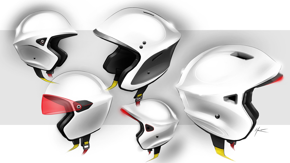 1000x562 Auto Helmet Refined Sketches - Helmet Sketch