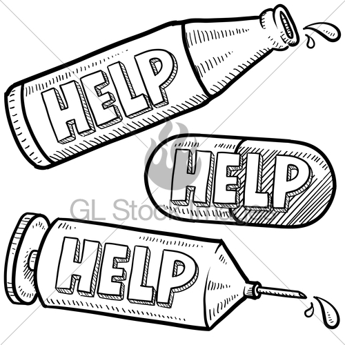 500x500 Help With Addiction Sketch Gl Stock Images - Help Sketch