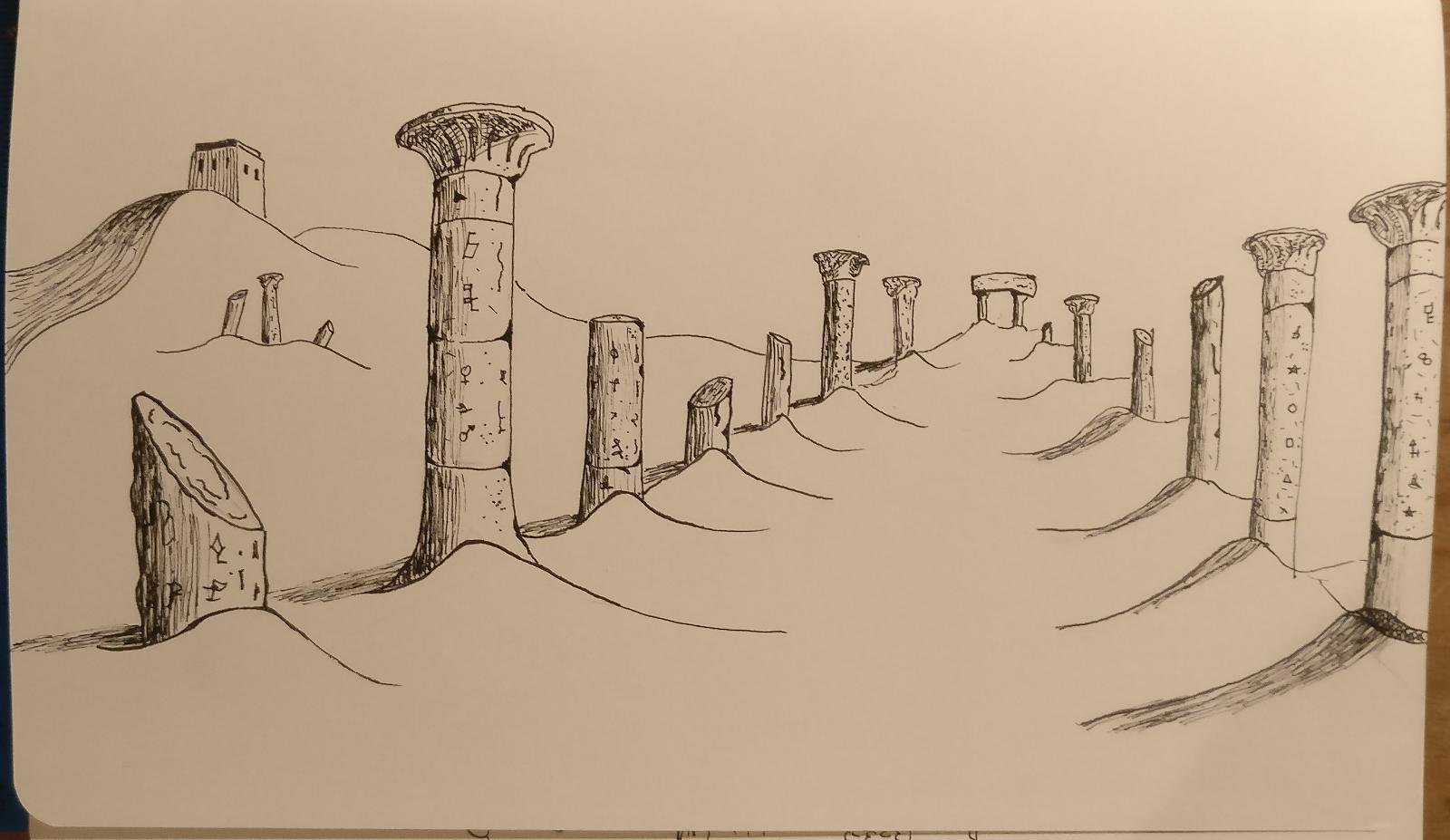 1600x927 Tried To Sketch The City Iram Of The Pillars With The Help Of An - Help Sketch
