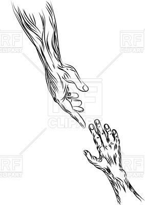 283x400 Helping Hand Outlines Vector Image Vector Artwork Of Silhouettes - Helping Hands Sketch