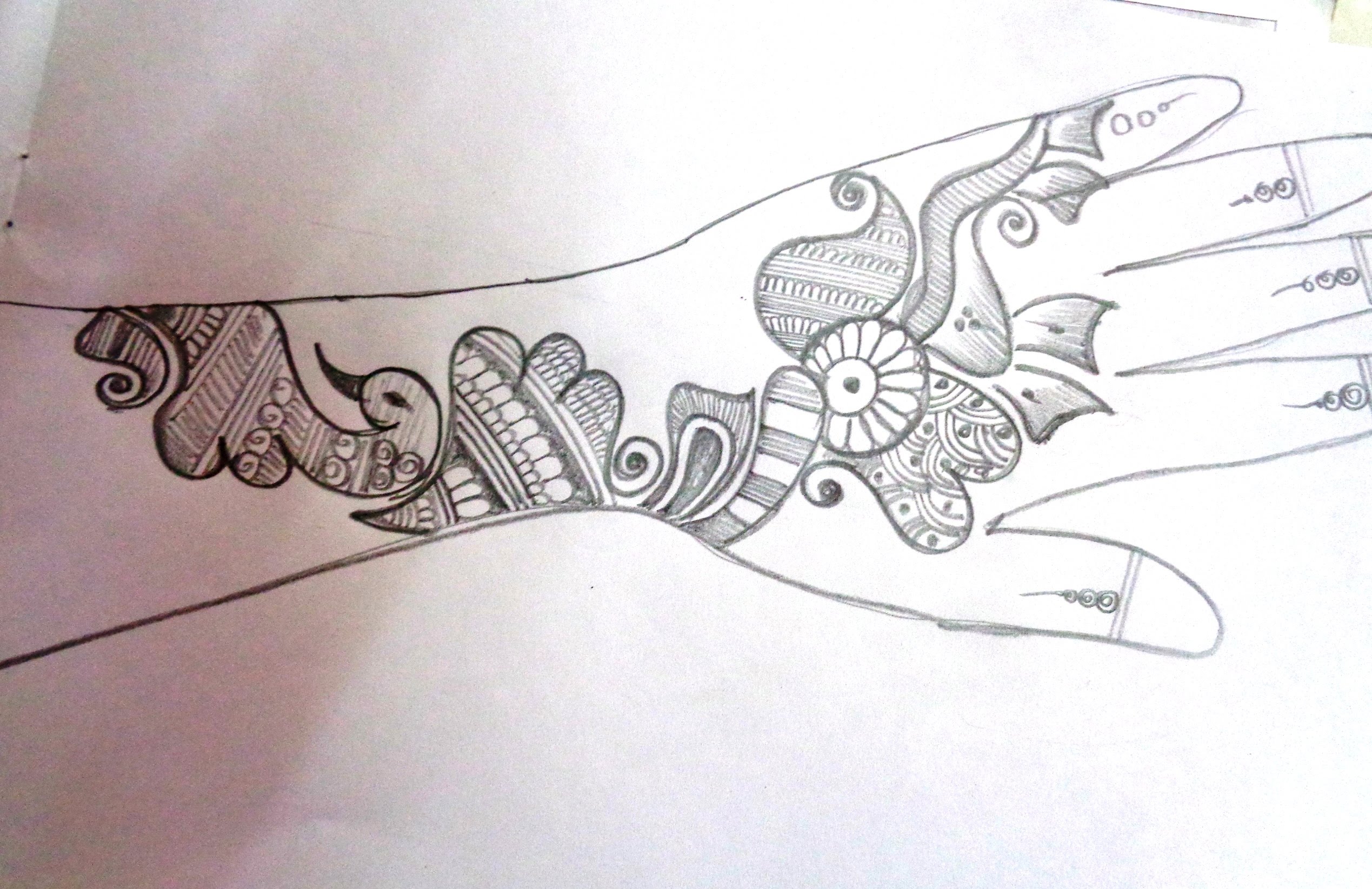 2538x1645 How To Draw A Mehndihenna Design On Paper - Henna Designs Sketches