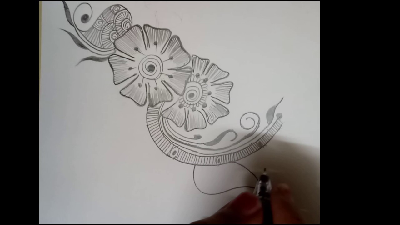 1280x720 Simple Henna Designs For Beginners With Paper Amp Pencil - Henna Sketches