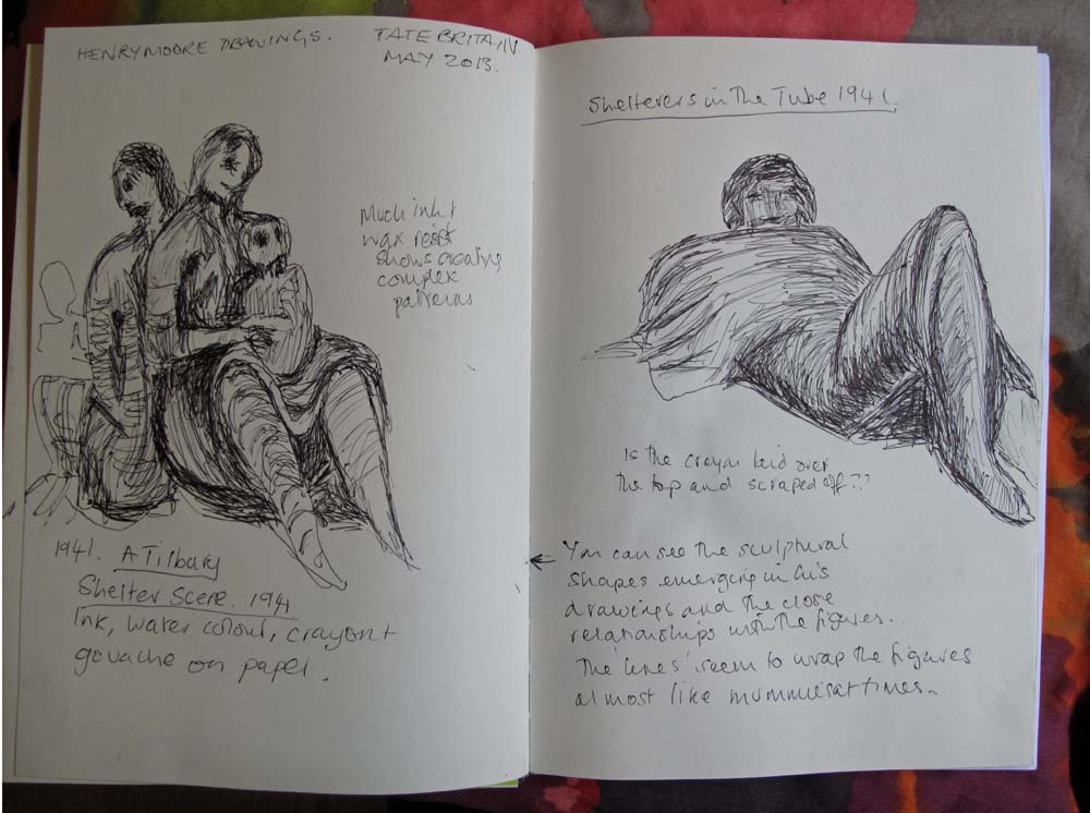 1000x746 Henry Moore Shelter Drawings Visit To Tate Britain - Henry Moore Sketches