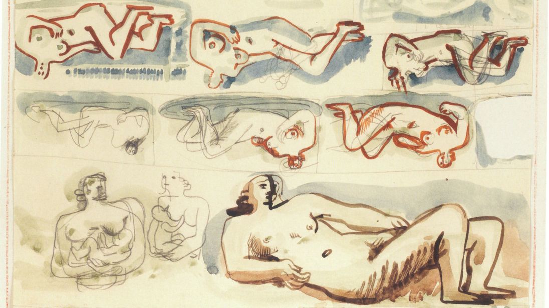 1096x616 Henry Moore Watercolour Sketch Found Among Nazi Art Hoard - Henry Moore Sketches