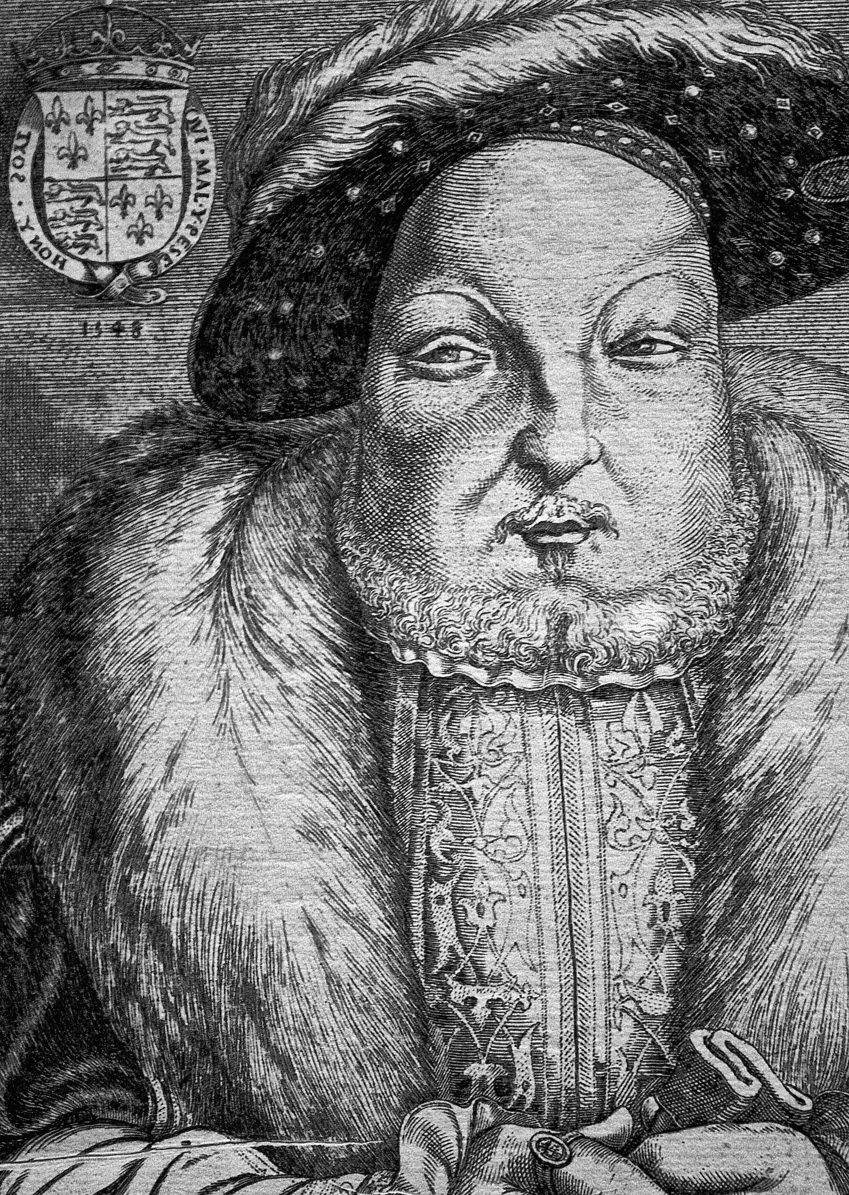 2848x4011 Sketch Of Henry Viii By Cornelis Metsys, Line Engraving, 1548, The - Henry Viii Sketch