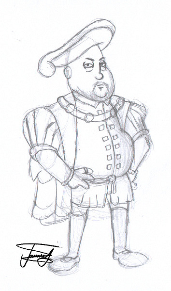 354x600 Henry Viii Cartoon Sketch Wigwam2002 - Henry Viii Sketch