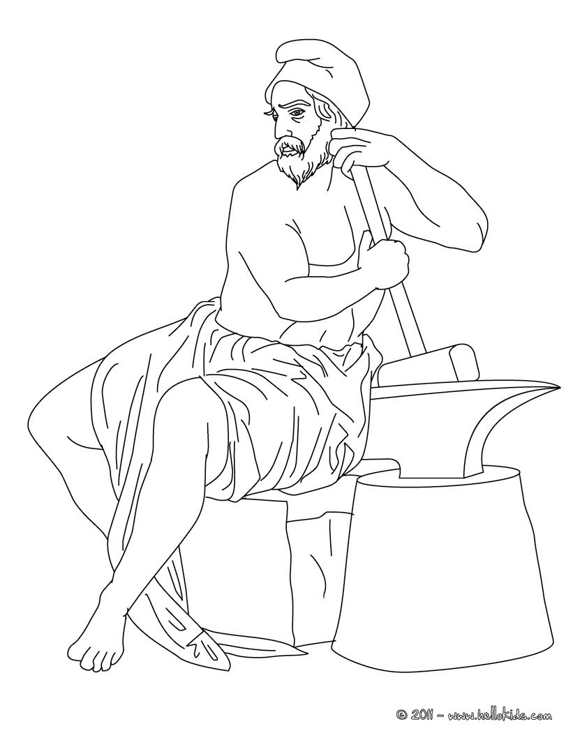 821x1061 Hephaestus Greek Goddess Amp Gods Coloring - Hephaestus Sketch
