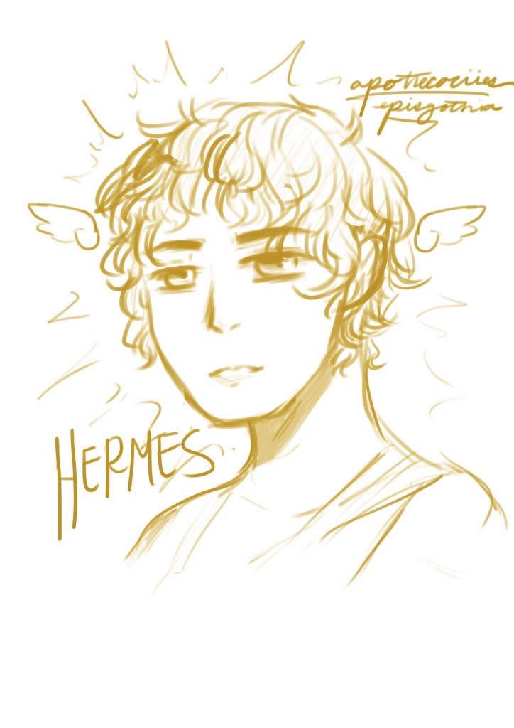 724x1024 Hermes Sketch Hellenistic Polytheism Amino - Hermes Sketch