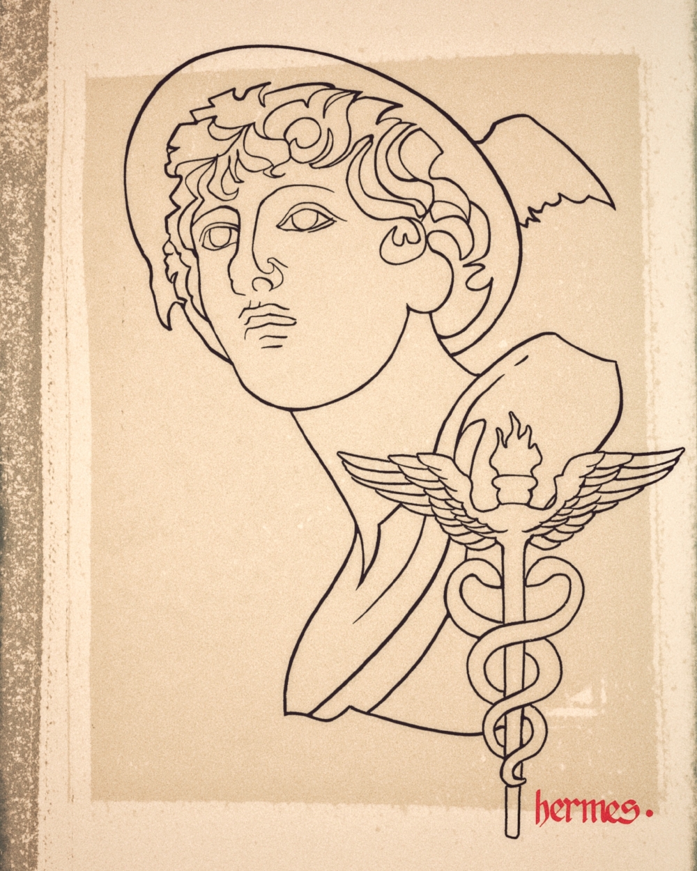 1000x1250 Hermes Stag Amp Serpent - Hermes Sketch