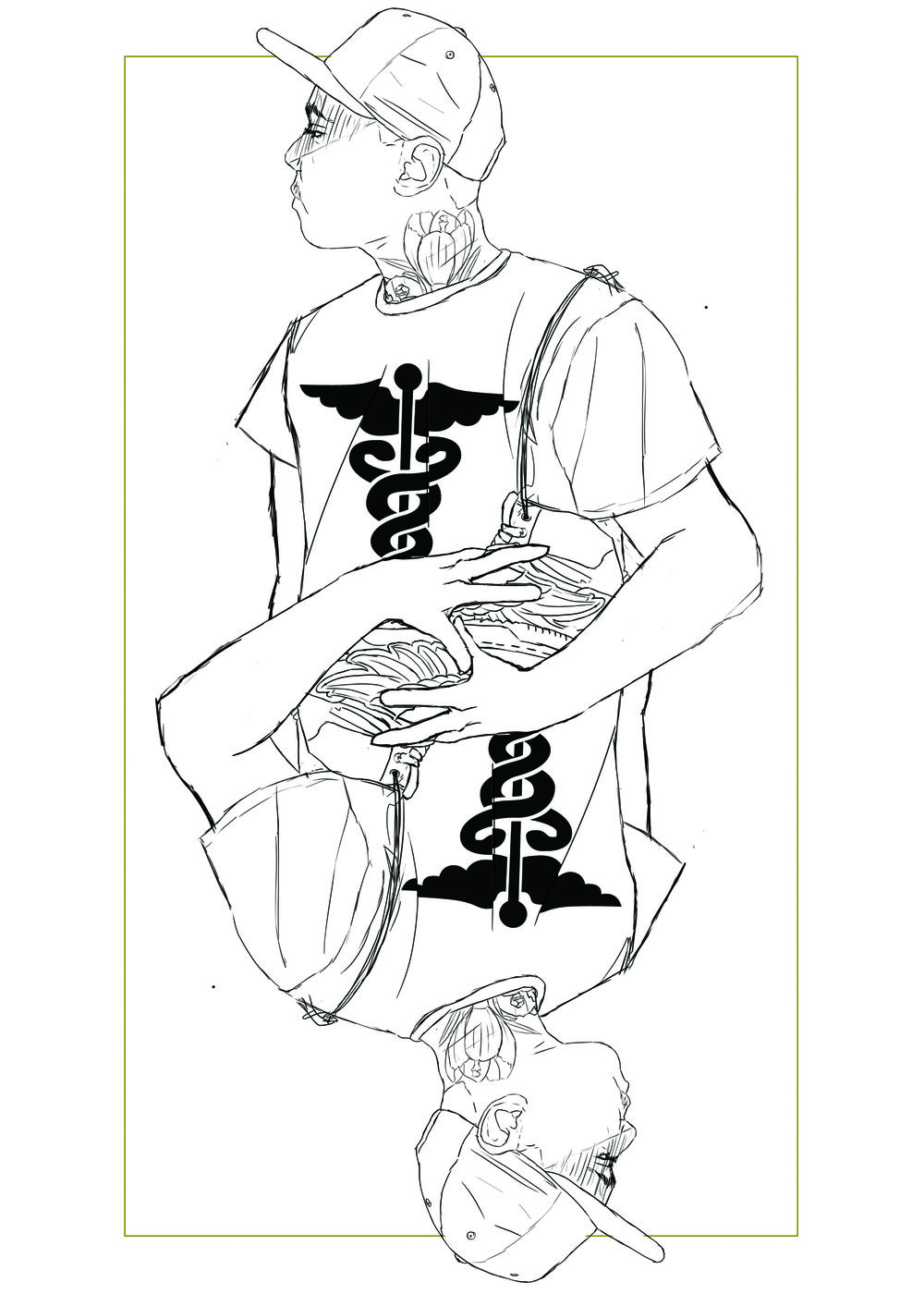 1000x1400 Modern Day Myth - Hermes Sketch