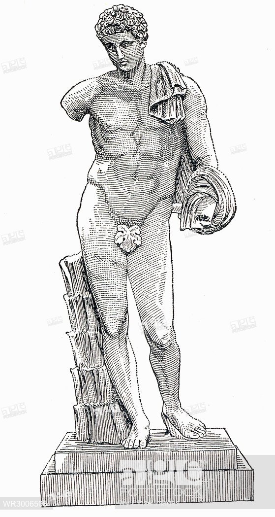 559x1049 This Drawing From 1898 Is Of The Famed Statue Known As Hermes - Hermes Sketch