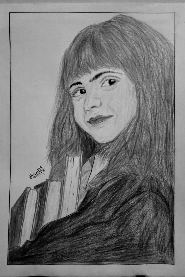 770x1155 Hermione Granger (Black Amp White) Drawing By Jowin Winson A - Hermione Sketch