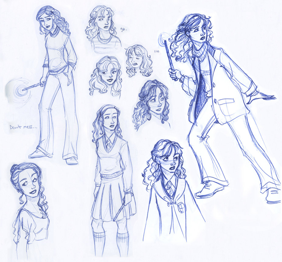927x862 Hermione Sketch Montage By Kuabci - Hermione Sketch