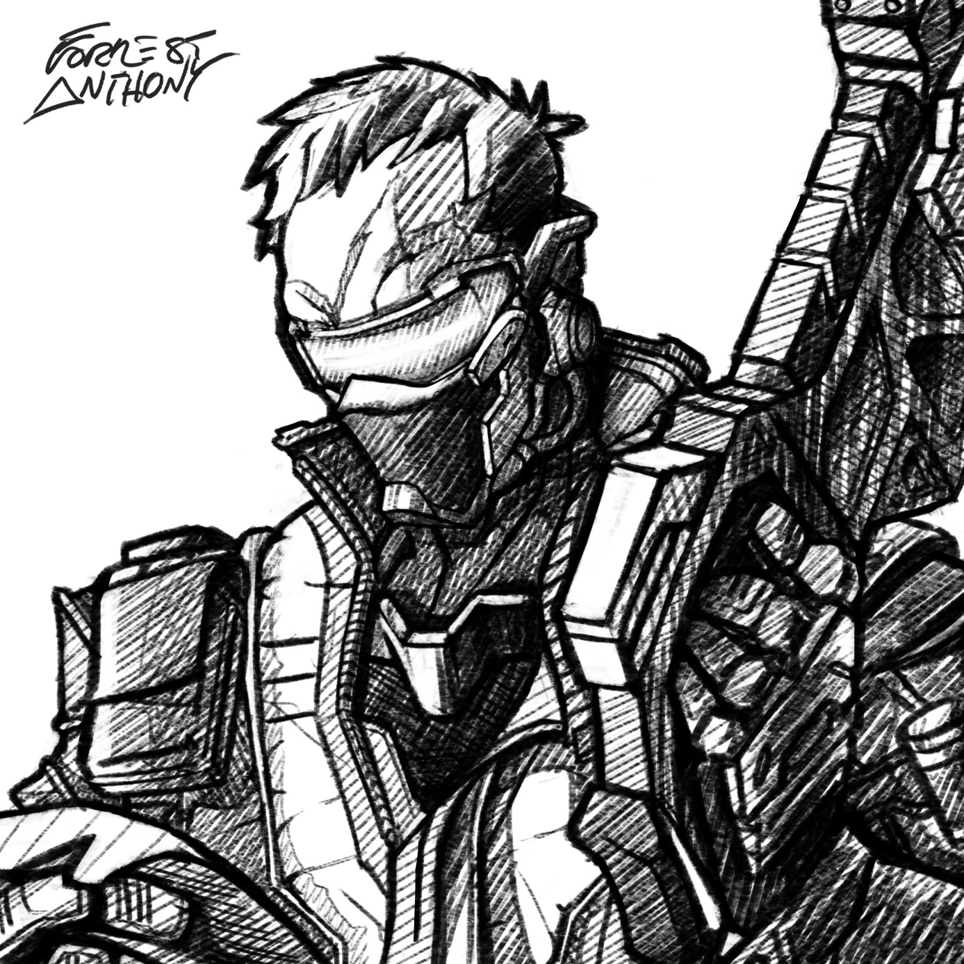 1387x1387 Artstation - Hero Sketch