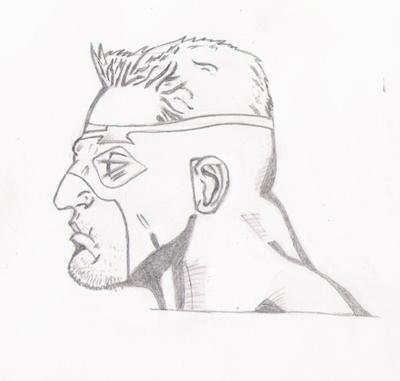 400x381 Drawing Of A Super Hero - Hero Sketch