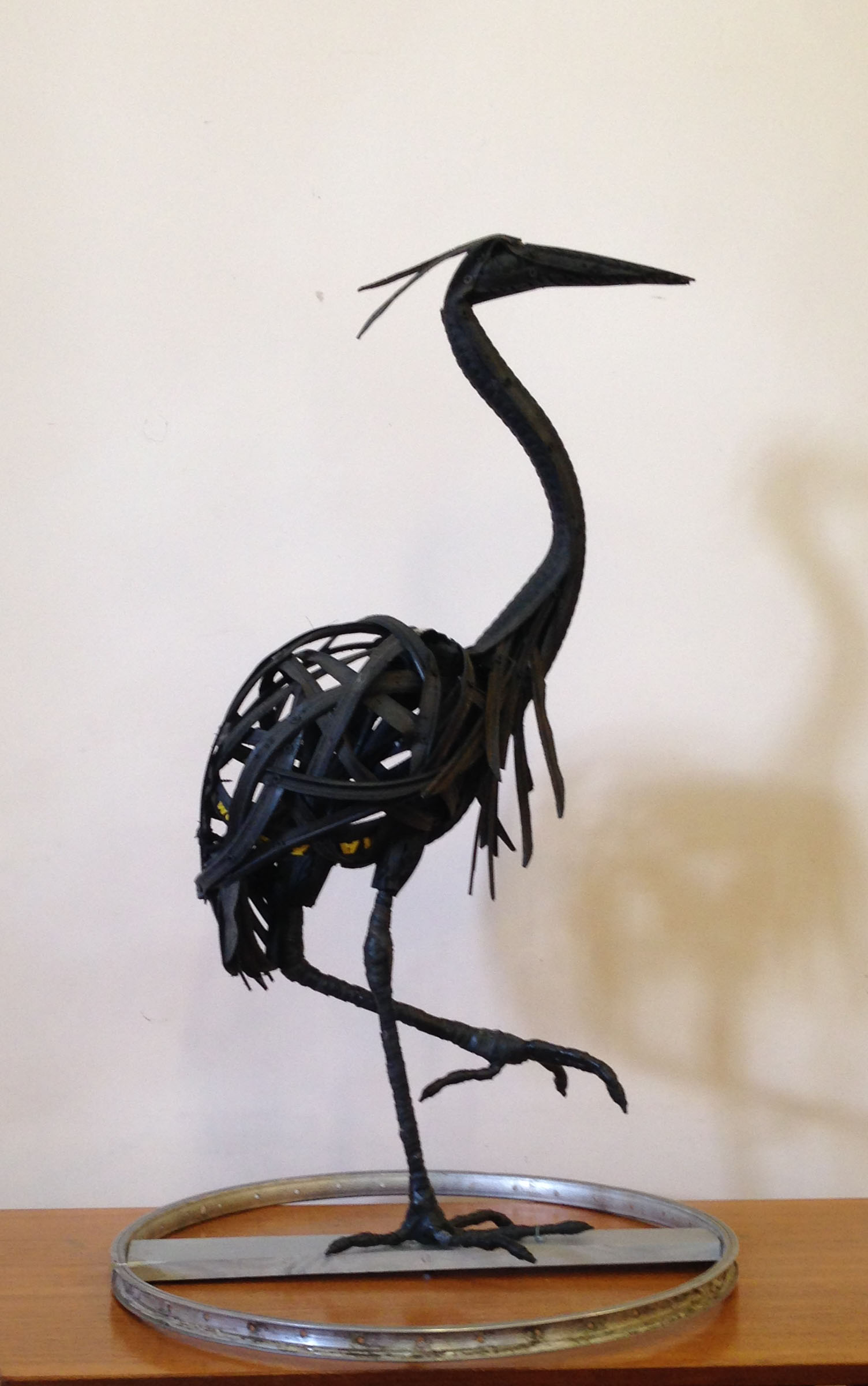 1504x2400 Heron. A Sketch In Tyres Art Up Close - Heron Sketch
