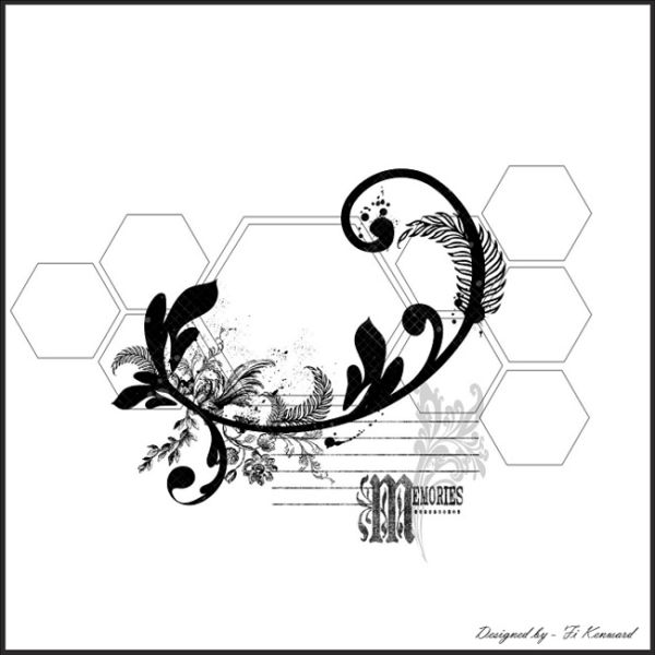 600x600 Hexagon Sketch Hexagon Layouts Sketches, Scrapbook - Hexagon Sketch