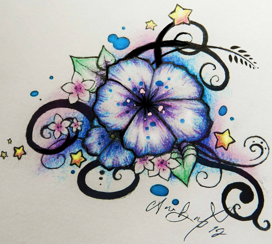 900x807 Beautiful Star Hibiscus Tattoo Sketch - Hibiscus Tattoo Sketch