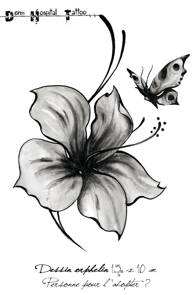 Hibiscus Tattoo Sketch at PaintingValley.com | Explore collection of ...