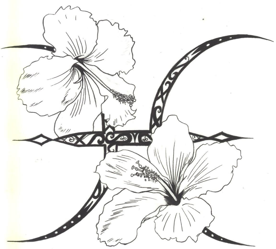 1152x1040 Pisces Floral Tattoos - Hibiscus Tattoo Sketch