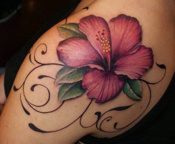 600x494 Beautiful Flower Tattoo Designs Art And Design - Hibiscus Tattoo Sketch