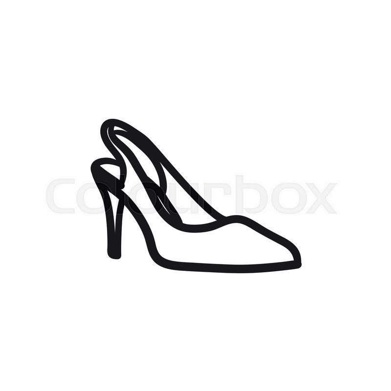 800x800 High Heel Shoe Vector Sketch Icon Isolated On Background. Hand - High Heel Shoes Sketch