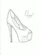 153x215 The 14 Best Drawings Of Shoes Images On - High Heel Shoes Sketch