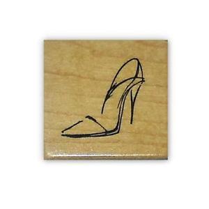 300x300 High Heeled Shoe Sketch, Mounted Rubber Stamp, Ladies Fashion - High Heels Sketch
