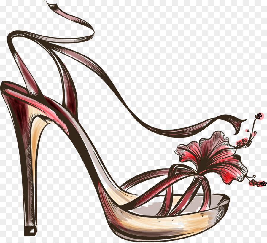 900x820 Sandal Shoe Fashion High Heeled Footwear - High Heels Sketch