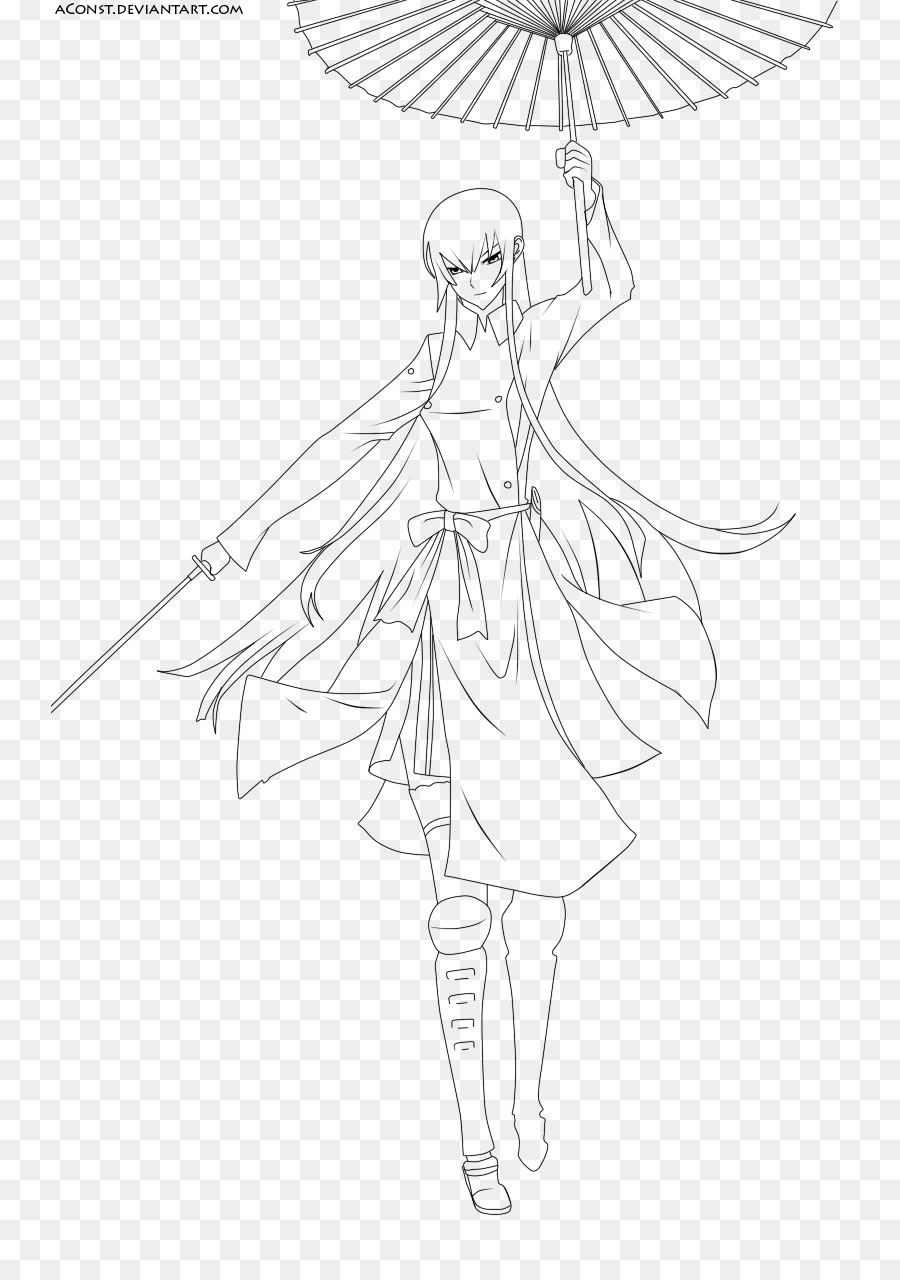 900x1280 Line Art Dress Cartoon Sketch - High School Sketch