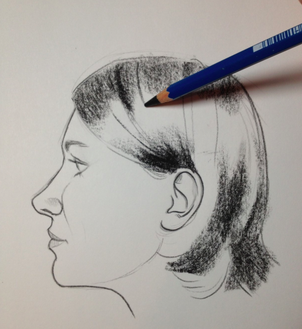 608x664 Keys To Drawing Realistic Hair Conquering The Coiffure - Highlight Sketch