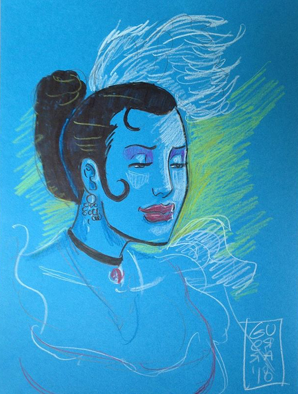 604x800 Sketch On Blue - Highlight Sketch