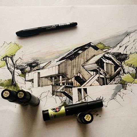 480x480 This Drawing Uses Minimal Marker Techniques, The Marker Was Used - Highlight Sketch