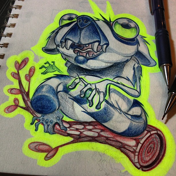 612x612 Lemur - Highlighter Sketch