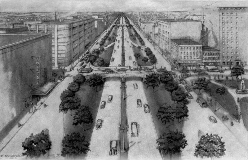 800x516 Design For A Depressed Express Highway - Highway Sketch