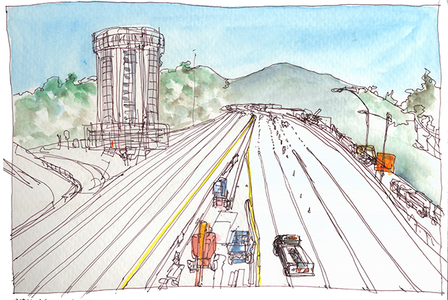 650x436 A Highway With No One On It Urban Sketchers - Highway Sketch