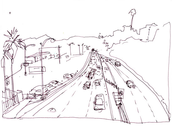 550x406 Shiho Nakaza Illustration And Sketch Blog April 2012 - Highway Sketch