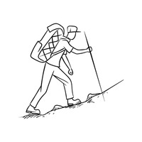 200x200 Victory Victories Winning Flag Flags Top Tops Hill Hills Line - Hiker Sketch