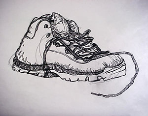 300x236 Hiking Boots Drawings Fine Art America - Hiking Boot Sketch