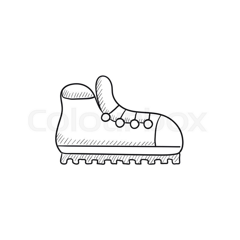 800x800 Hiking Boot With Crampons Vector Sketch Icon Isolated On - Hiking Boot Sketch