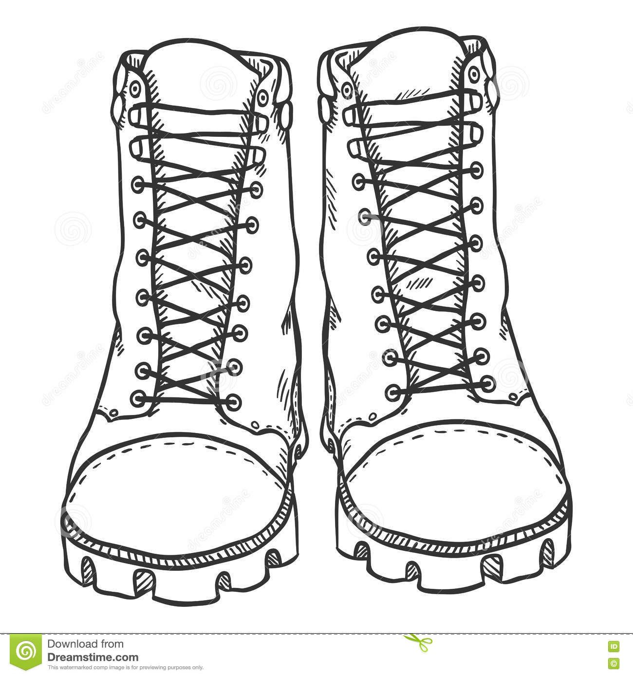 1300x1390 Image Result For Drawing Of Hiking Boots Front View Character - Hiking Boot Sketch