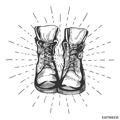 Hiking Boot Sketch at PaintingValley.com | Explore collection of Hiking ...