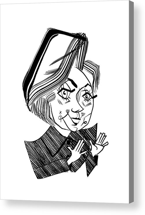502x740 Hillary Clinton Debate Acrylic Print By Tom Bachtell - Hillary Clinton Sketch
