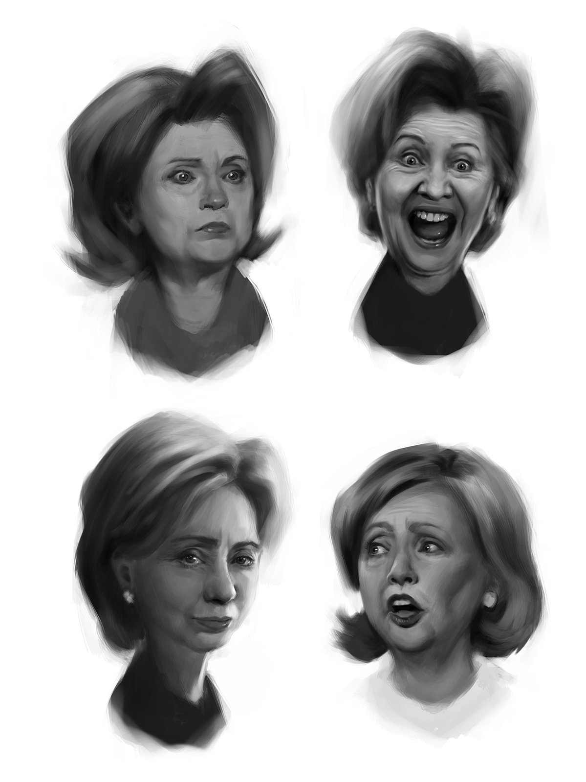 1199x1600 Hillary Clinton Caricature Sketches By Designbrother - Hillary Clinton Sketch