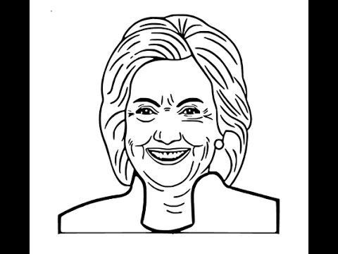 480x360 How To Draw Hillary Clinton Face Sketch Drawing Step By Step - Hillary Sketch